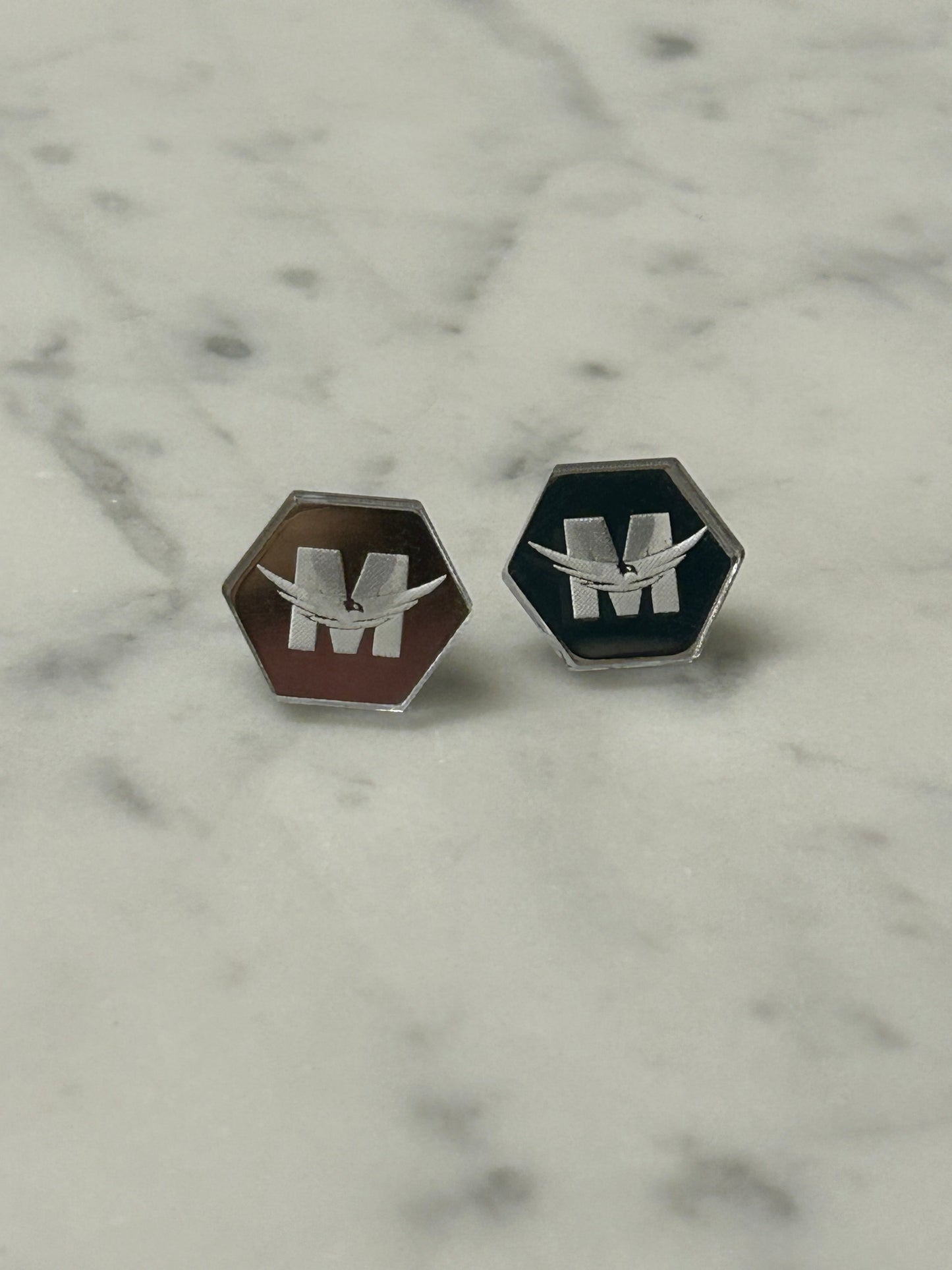 Baubles & Bubbles Hexagon Studs in Silver